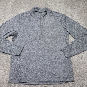 Nike Running Sweatshirt Men XL Gray 1/2 Zip Element L/S Pullover Dri-Fit Sweater